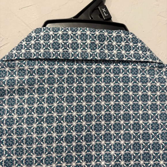 Rafter C pro flex 45 men’s XXL turquoise white geometric design pearl snap shirt - Picture 12 of 12
